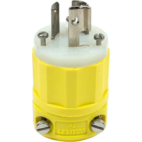 2-Pole 3-Wire Grounding Locking Plug, Nylon, 15 Amps, 250 V, L6-15P NTL Industrial