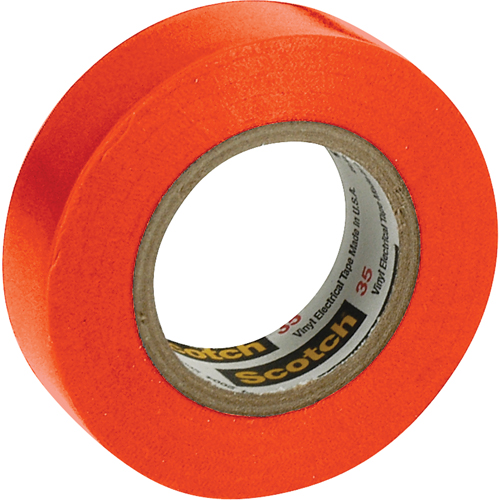 Rubans en vinyle pour codage en couleurs 35 Scotch, 12,7 mm (1/2") x 20,1 m (66'), Orange, 7 mils NTL Industrial