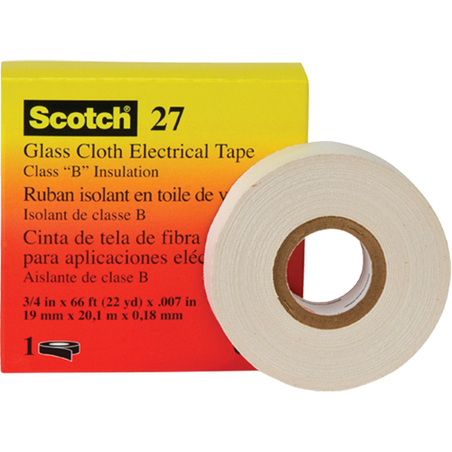 Scotch&reg; 27 Glass Cloth Electrical Tape, 19 mm (3/4") W x 20 m (66') L NTL Industrial
