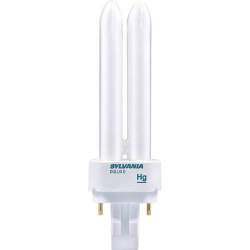 Dulux&reg; D Preheat Double-Tube Compact Fluorescent Lamp, D (T4), 26 W, 4100 K, G24Q-3 Base, 10000 hrs. NTL Industrial