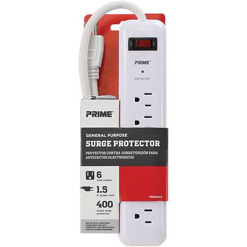 Protecteurs de surtension, 6 Prises, 400 J, 1875 W, Cordon 2' NTL Industrial