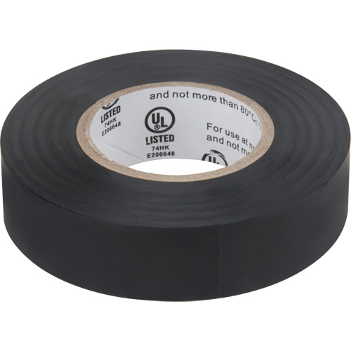 Electrical Tape, 19 mm (3/4") x 18 M (60'), Black, 7 mils NTL Industrial