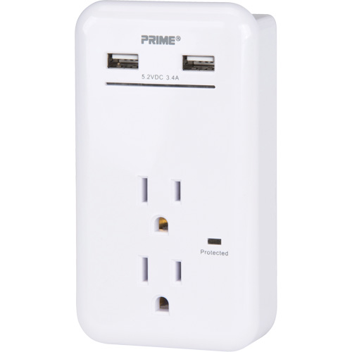 Prime&reg; USB Charger with Surge Protector NTL Industrial