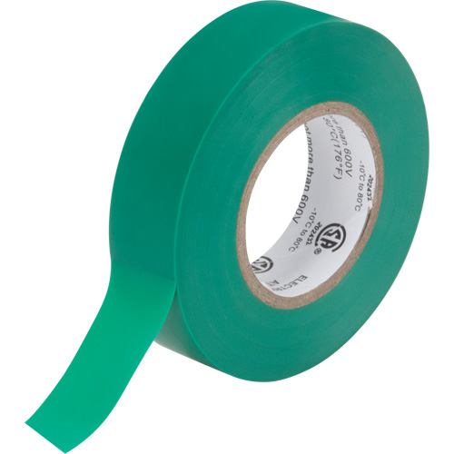 Electrical Tape, 19 mm (3/4") x 18 M (60'), Green, 7 mils NTL Industrial