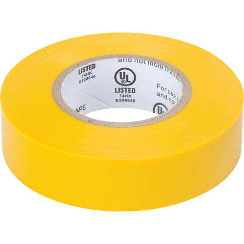 Ruban isolant, 19 mm (3/4") x 18 m (60'), Jaune, 7 mils NTL Industrial
