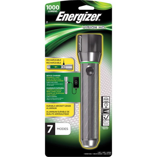 Lampe de poche Vision HD Focus, DEL, 1000 lumens, Piles Rechargeable NTL Industrial