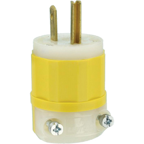 Industrial Grade Straight-Blade Plug, Impact Modified Nylon, 15 A, 125 V NTL Industrial