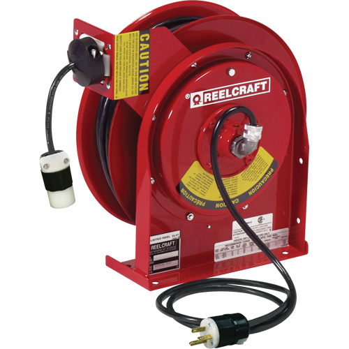 Power Cord Reel, 45', SJEOOW, 12 Gauge, 20 A NTL Industrial