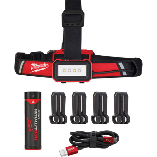 Lampe frontale USB &agrave; profil bas, DEL, 600 lumens, 2 hres de fonctionnement, piles Rechargeable NTL Industrial