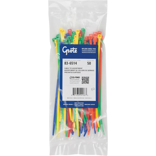 Nylon Cable Ties, 8" Long, 50 lbs. Tensile Strength NTL Industrial