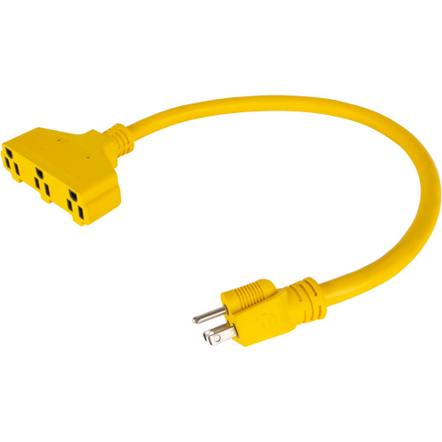 Extension Power Adapter, Outdoor, STOW, 12/3 AWG, 15 A, 3 Outlet(s), 2' NTL Industrial