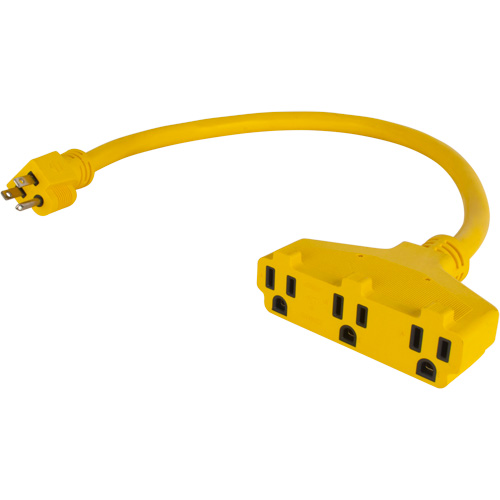 Extension Power Adapter, Outdoor, STOW, 12/3 AWG, 15 A, 3 Outlet(s), 2' NTL Industrial