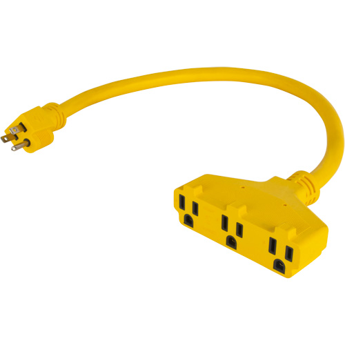 Extension Power Adapter, Outdoor, STOW, 12/3 AWG, 15 A, 3 Outlet(s), 2' NTL Industrial