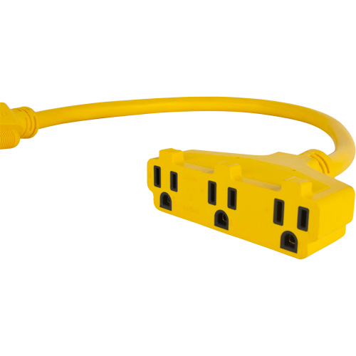 Extension Power Adapter, Outdoor, STOW, 12/3 AWG, 15 A, 3 Outlet(s), 2' NTL Industrial