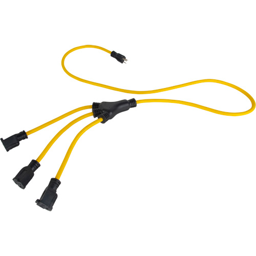 W-Style Power Adapter, Outdoor, STOW, 12/3 AWG, 15 A, 3 Outlet(s), 2' NTL Industrial