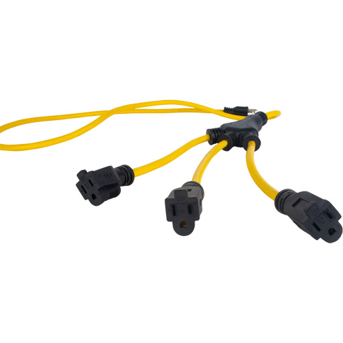 W-Style Power Adapter, Outdoor, STOW, 12/3 AWG, 15 A, 3 Outlet(s), 2' NTL Industrial