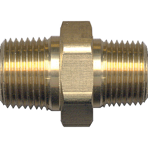 Reducing Hex Nipple, Brass, 1/4" x 1/8", NPT x NPT NTL Industrial
