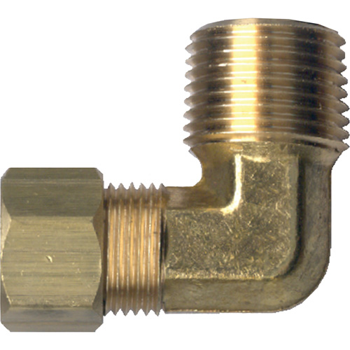 90° Pipe Elbow, Tube x Male Pipe, Brass, 1/8" x 1/8" NTL Industrial