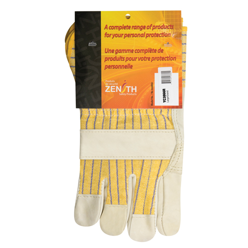 Fitters Patch Palm Gloves, Large, Grain Cowhide Palm, Cotton Inner Lining NTL Industrial