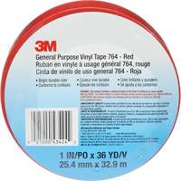 Ruban en vinyle pour travaux g&eacute;n&eacute;raux 764, 25,4 mm (1") la x 32,9 m (108') lo, 5 mils, Rouge NTL Industrial