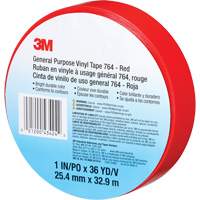 Ruban en vinyle pour travaux g&eacute;n&eacute;raux 764, 25,4 mm (1") la x 32,9 m (108') lo, 5 mils, Rouge NTL Industrial