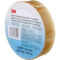 Ruban en vinyle pour travaux g&eacute;n&eacute;raux 764, 25,4 mm (1") la x 32,9 m (108') lo, 5 mils, Transparent NTL Industrial