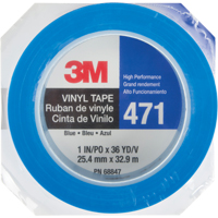Ruban en vinyle 471, 25,4 mm (1") la x 32,9 m (108') lo, 5,3 mils, Bleu NTL Industrial