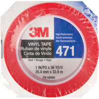 Ruban en vinyle 471, 25,4 mm (1") la x 32,9 m (108') lo, 5,3 mils, Rouge NTL Industrial