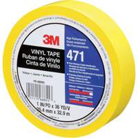 Ruban en vinyle 471, 25,4 mm (1") la x 32,9 m (108') lo, 5,2 mils, Jaune NTL Industrial