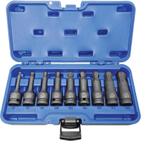 BNH-912M 1/2" Drive Metric Ball Nose Hex Impact Socket Set, Hex, 1/2" Drive, 9 Pcs NTL Industrial