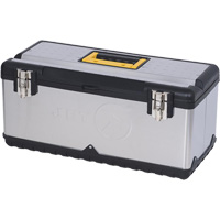 JPSTB-22 Stainless Steel Hand Tool Box, 11" D x 22-1/2" W x 10-3/4" H, Black/Grey NTL Industrial