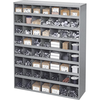 Steel Storage Bin Cabinet, 33-3/4" W x 12" D x 42" H, Grey NTL Industrial