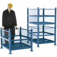 Open Mesh Containers, 2 Drop Gates, 2500 lbs. Capacity, 34.5" W x 40.5" D x 32.25" H CA397 | NTL Industrial
