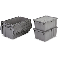 Contenants de distribution Flipak en plastique poly&eacute;thyl&egrave;ne (PE), 11,8" x 9,8" x 7,7", Gris NTL Industrial