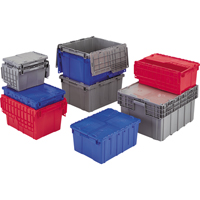Contenants de distribution Flipak en plastique poly&eacute;thyl&egrave;ne (PE), 11,8" x 9,8" x 7,7", Gris NTL Industrial