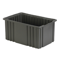 Contenant Divider Box, Poly&eacute;thyl&egrave;ne, 15,5" la x 9,9" p x 8" h, Gris NTL Industrial