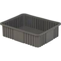 Contenant Divider Box, Poly&eacute;thyl&egrave;ne, 20,9" la x 15,9" p x 6" h, Gris NTL Industrial