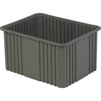 Contenant Divider Box, Poly&eacute;thyl&egrave;ne, 20,9" la x 15,9" p x 12" h, Gris NTL Industrial
