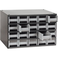Casiers modulaires pour pi&egrave;ces, Acier, 20 tiroirs, 17" x 10-9/16" x 2-1/16", Gris NTL Industrial