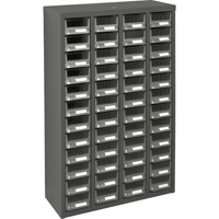 KPC-400 Parts Cabinet, Galvanized Steel, 48 Drawers, 22-3/5" x 8-7/10" x 36-9/10", Grey NTL Industrial