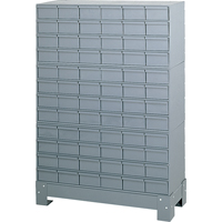 Industrial Drawer Cabinet With Base, 72 Drawers, 34-1/8" W x 12-1/4" D x 48-1/8" H, Grey NTL Industrial