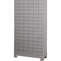 Industrial Drawer Cabinet With Base, 96 Drawers, 34-1/8" W x 12-1/4" D x 62-1/2" H, Grey NTL Industrial
