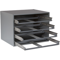 Compartment Box Cabinets, Steel, 4 Slots, 20" W x 15-3/4" D x 15" H, Grey CA965 | NTL Industrial