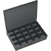 Compartment Scoop Boxes, Steel, 20 Slots, 13-3/8" W x 9-1/4" D x 2" H, Grey NTL Industrial