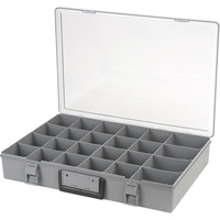 Boîte &agrave; compartiments, Plastique, 24 compartiments, 18-1/2" la x 13" p, 3" h, Gris NTL Industrial
