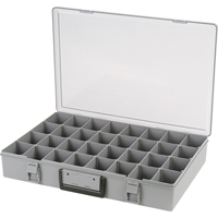 Boîte &agrave; compartiments, Plastique, 32 compartiments, 18-1/2" la x 13" p, 3" h, Gris NTL Industrial