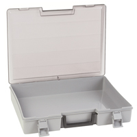 Boîte &agrave; compartiments, Plastique, 15-1/2" la x 11-3/4" p, 2-1/2" h, Gris NTL Industrial