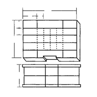 Boîte &agrave; compartiments, Plastique, 48 compartiments, 15-1/2" la x 11-3/4" p, 5" h, Gris NTL Industrial