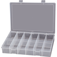 Compact Polypropylene Compartment Cases, 13-1/8" W x 9" D x 2-5/16" H, 12 Compartments NTL Industrial