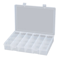 Compact Polypropylene Compartment Cases, 13-1/8" W x 9" D x 2-5/16" H, 24 Compartments NTL Industrial